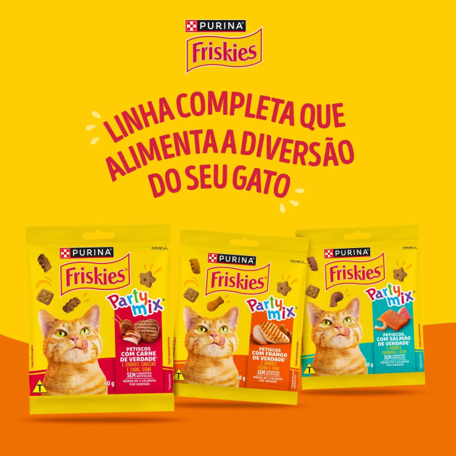 Linha completa Petisco Friskies Party